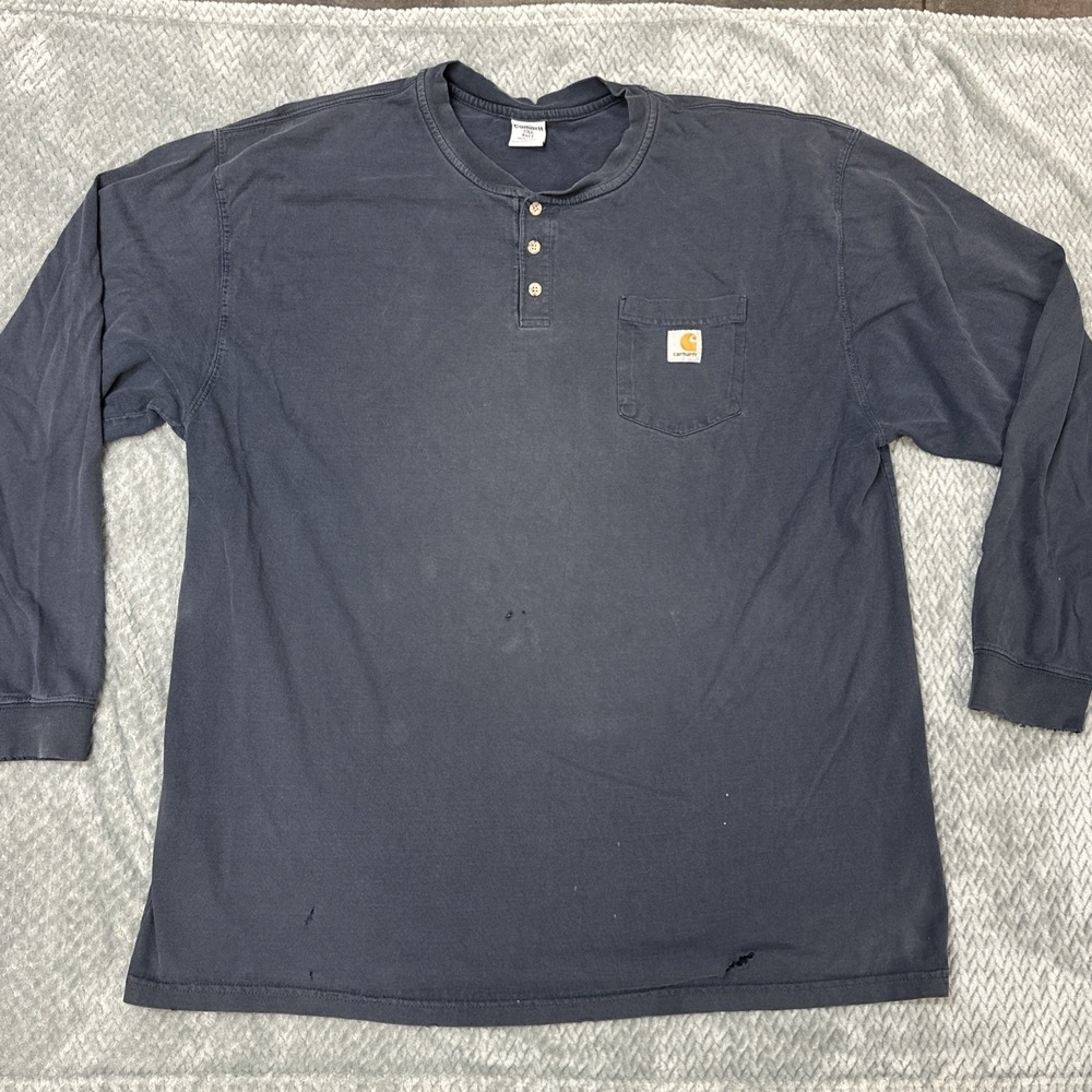 Carhartt Shirt Mens 2XL Tall Loose Fit Long Sleeve Tee Grunge Workwear Thrashed